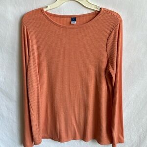 Old Navy Luxe melon orange long sleeve top, size M